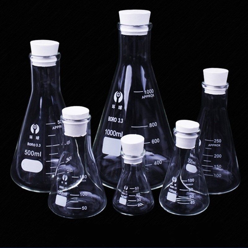 1 PC Erlenmeyer Borosilicate Glass Flask Narrow Neck Conical