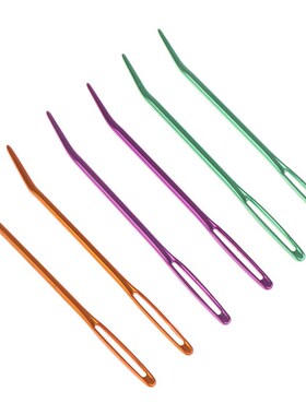 2Pcs Aluminum Bent Tip Tapestry Darning Knitting Needles Nee