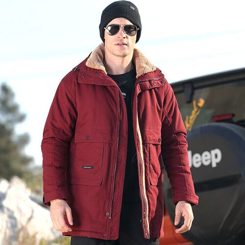 Winter Jacket Men Thick Warm Parka Fleece Fur Winter Coat Co