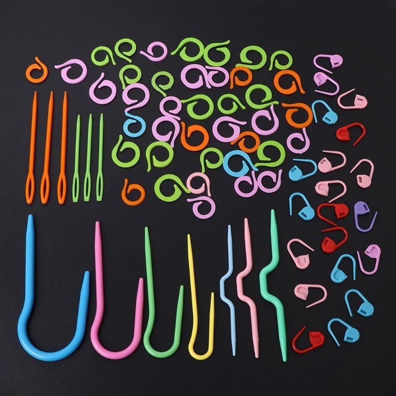 73 pcs Plastic Crochet Hook Knit Yarn Weave Knitting Needle