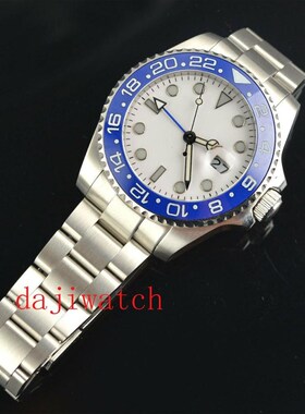 40mm white dial red blue circle blue black circle sapphire g