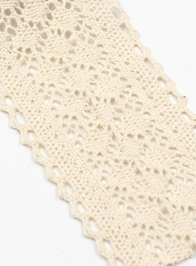 5yards/lot, 6cm Width, White Beige Black Cotton Lace Ribbon