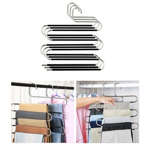 Five S- Layers Trouser Hanger Hangers Space-Saving Clothes