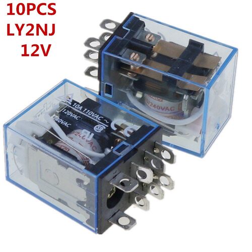 10pcs/Lot Coil Power Relay LY2NJ 12V DC Miniature Relay DPDT