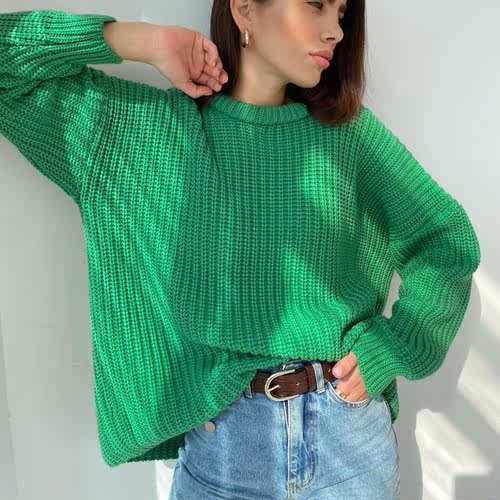 Women's Knitted Thicken Pullovers Sweater Autumn Winter Over