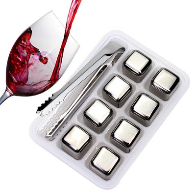 Ice Cube 8PCS  Wine Cooler Stainless Steel Whisky Stone Isla