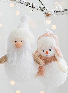 Christmas Plush Angel Girl Snowman Pendant Santa Claus Snowm