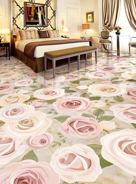 European Style Jade Reliefs Plants Flowers 3D Floor Tiles W