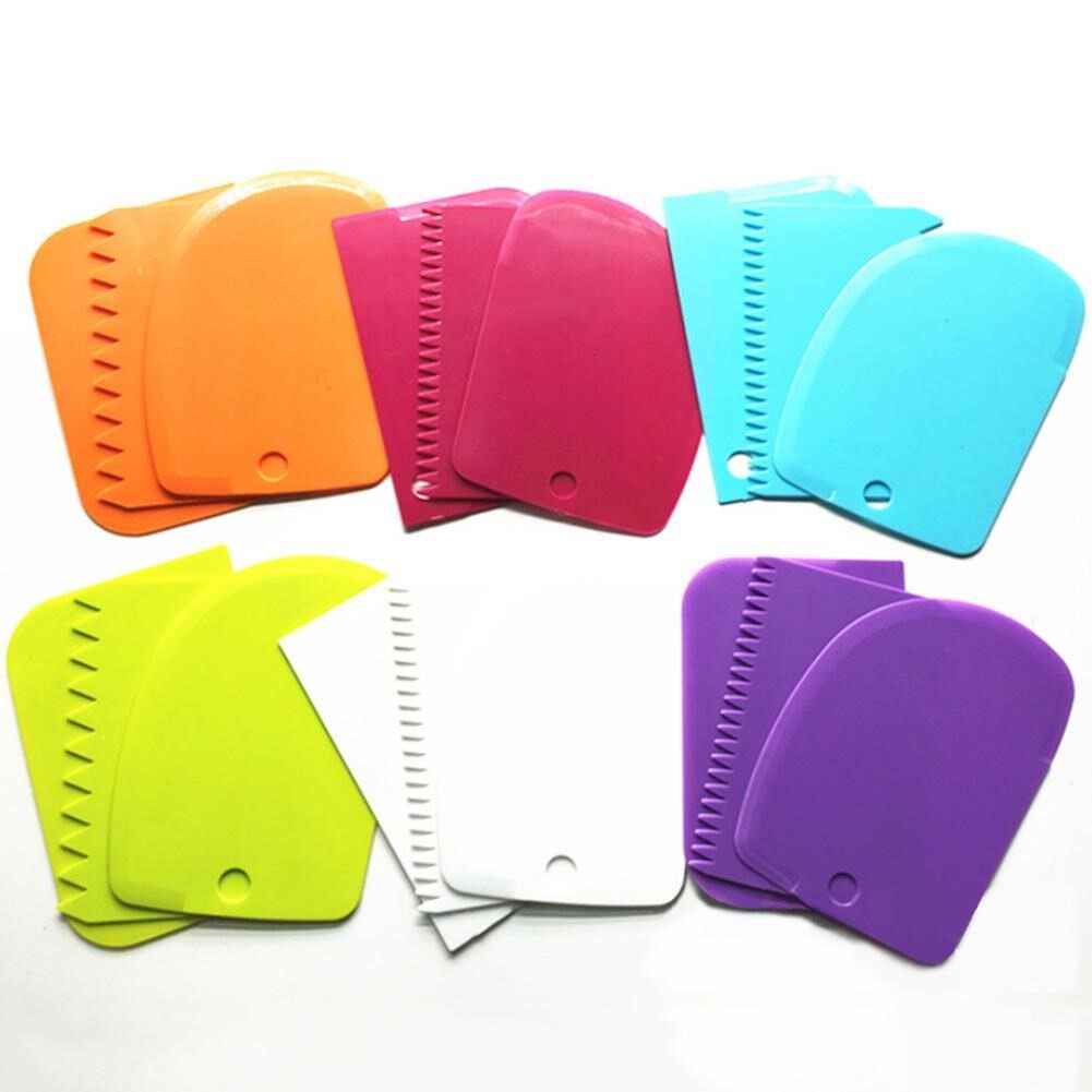 3Pcs Cream Scraper Suit DIY Kitchen  Straight Arc Tooth Shap