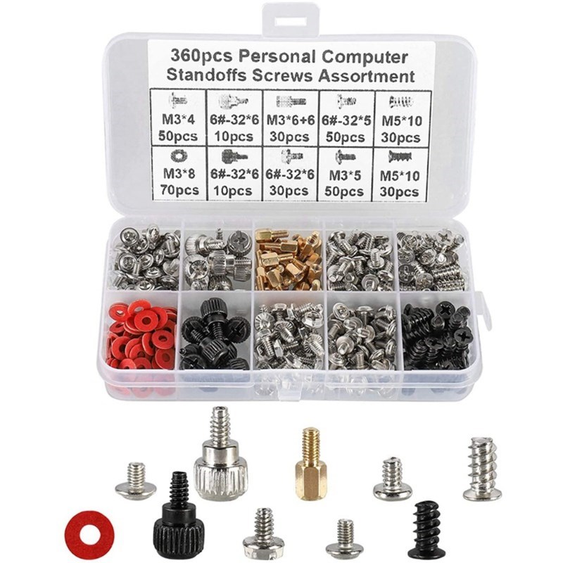 360PCS Personal Computer Screw,Pc Case Screws,Motherboard St
