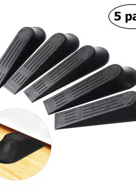 *WINOMO 5pcs Door Stop Stoppers Door Block Wedges (Black)