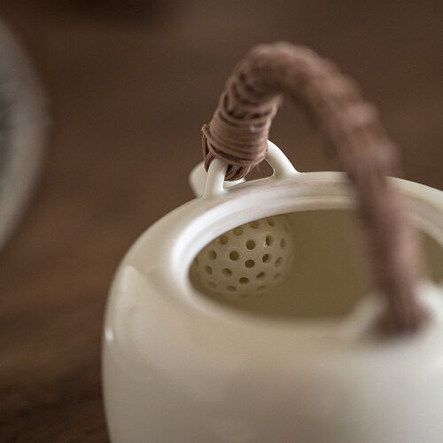New Rice Milk Series Fine Pottery Teapot Handmade Natural Ra