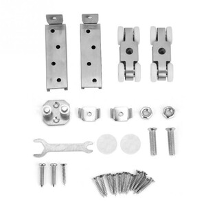 Slide Door 4 Wheel Roller Rail Pulley Household Hardware Too