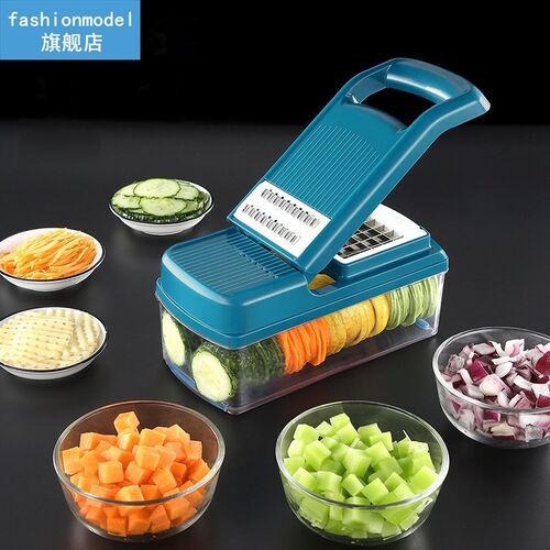 Blue multifunctional vegetable Fruit cutter garlic onion pot