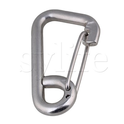 M16x160MM Silver Snap Hook Carabiner Stainless Steel Mountai