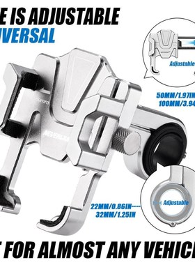 Aluminum CNC 22mm Silver Bicycle Phone Holder For Smartphon