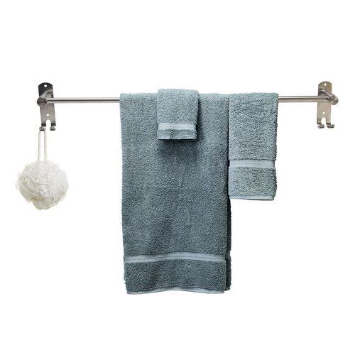 Towel Bar Brushed Finish Round Base Home Wall Mounted Self A