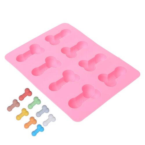 8-Cavity Pink 3D Shape Silicone Ice Cube Maker Tray DIY Choc