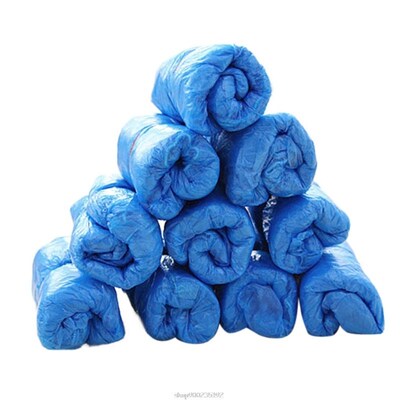 100PCS Waterproof Boot Covers Plastic Disposable Shoe Covers