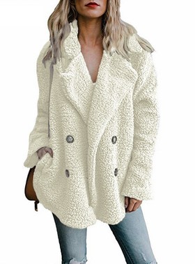 Teddy Coat Women Faux Fur Coats Long Sleeve Fluffy Fur Jacke