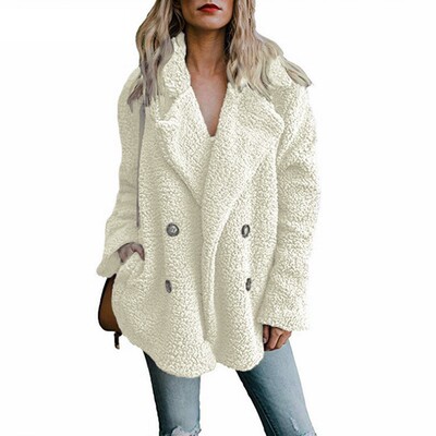 Teddy Coat Women Faux Fur Coats Long Sleeve Fluffy Fur Jacke