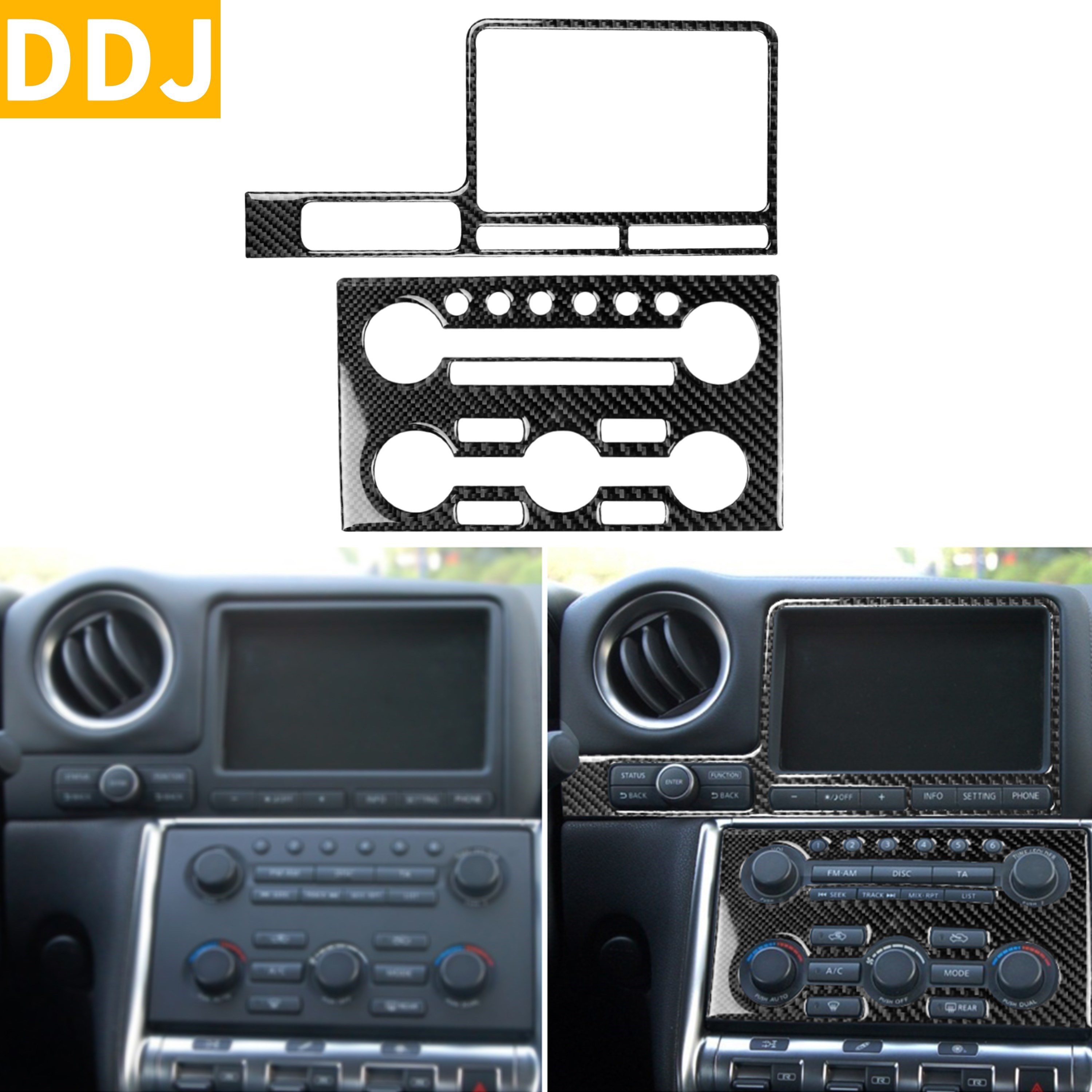 For Nissan GTR R35 2008-2016 Carbon Radio Climate Control Co