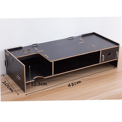 Multi-function Monitor Stand computer laptop support wooden