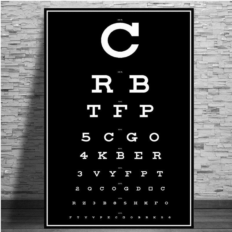 Modern Eye Test Snellen Chart Best Eyes Test Deals Poster A