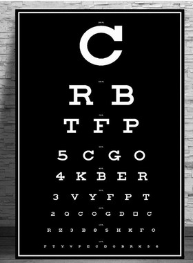 Modern Eye Test Snellen Chart Best Eyes Test Deals Poster A