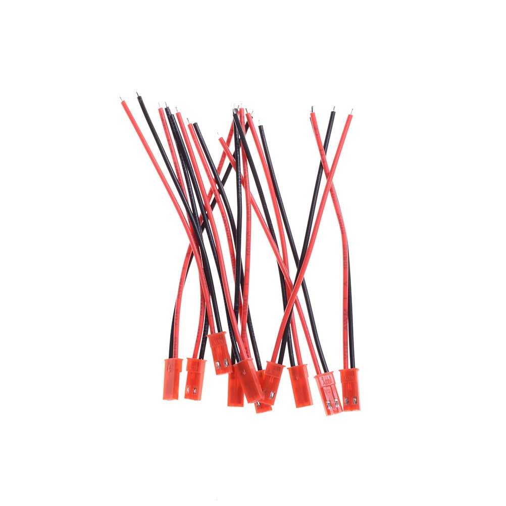 10 PCS JST Connector Plug Cable  2 Pin JST 100mm Pitch 2.54m