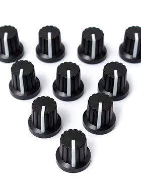 10 Pcs 6mm Shaft Hole Dia Ribbed Threaded Knurled Potentiome