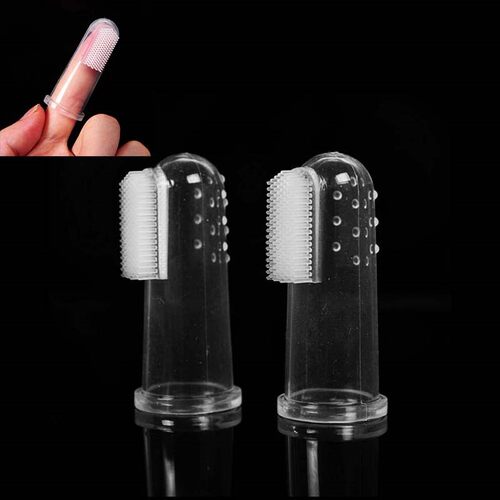 1pc Soft Pet Finger Toothbrush Teddy Dog Brush Addition Bad