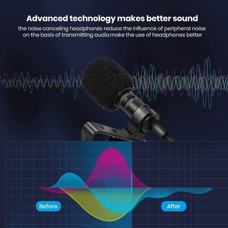 2 in 1 Lavalier Mini Microphone with 3.5mm Jack for Phone C