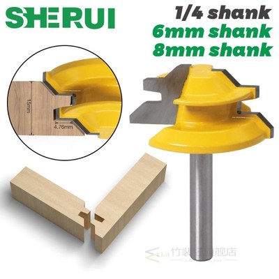 45 Degree Lock Miter Router Bit 6 to 1/2 Shank Woodworking T