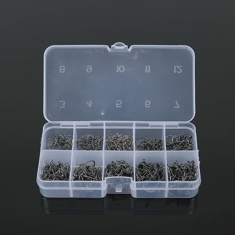 1 Box 500Pcs Size 3# - 12# High-carbon Steel Fishing Hook Fi