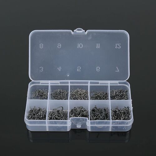 1 Box 500Pcs Size 3# - 12# High-carbon Steel Fishing Hook Fi