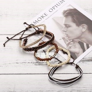 men fashion bangle women leather rope bracelet hand jewelry