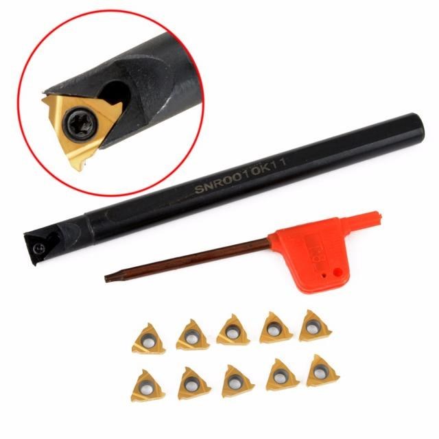 10pcs Golden 11IR A60 Alloy Steel Inserts + SNR0010K11 Borin