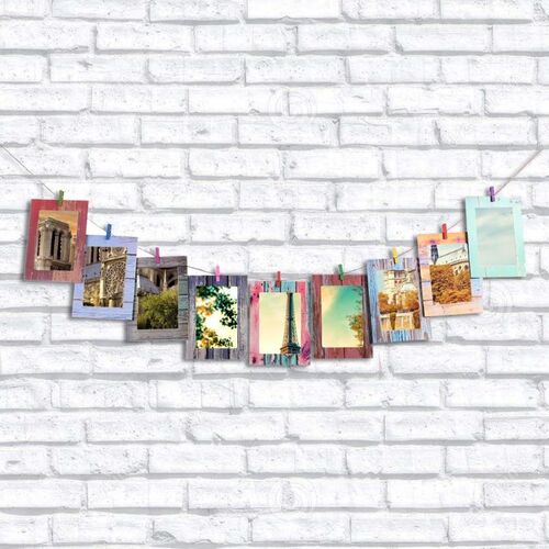 9pcs  Home 7 inch Rectangle Paper Photo Frame with W