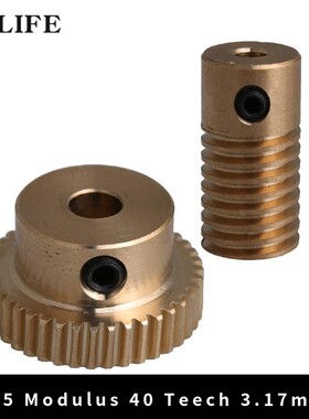 40 Teeth Brass Worm Gear Wheel + 3.17mm Hole Diameter Worm G