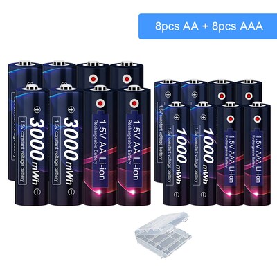 1.5V AA AAA Lithium li ion rechargeable battery AA3000mWh 1