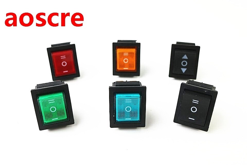 5pcs Rectangular Latching Rocker Switch 3 Position  ON-OFF-O