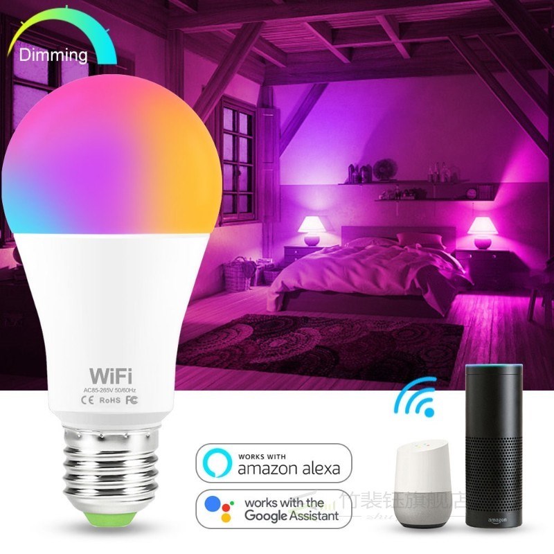 15W RGB Smart Light Bulb Work with Alexa Google Home E27 B22