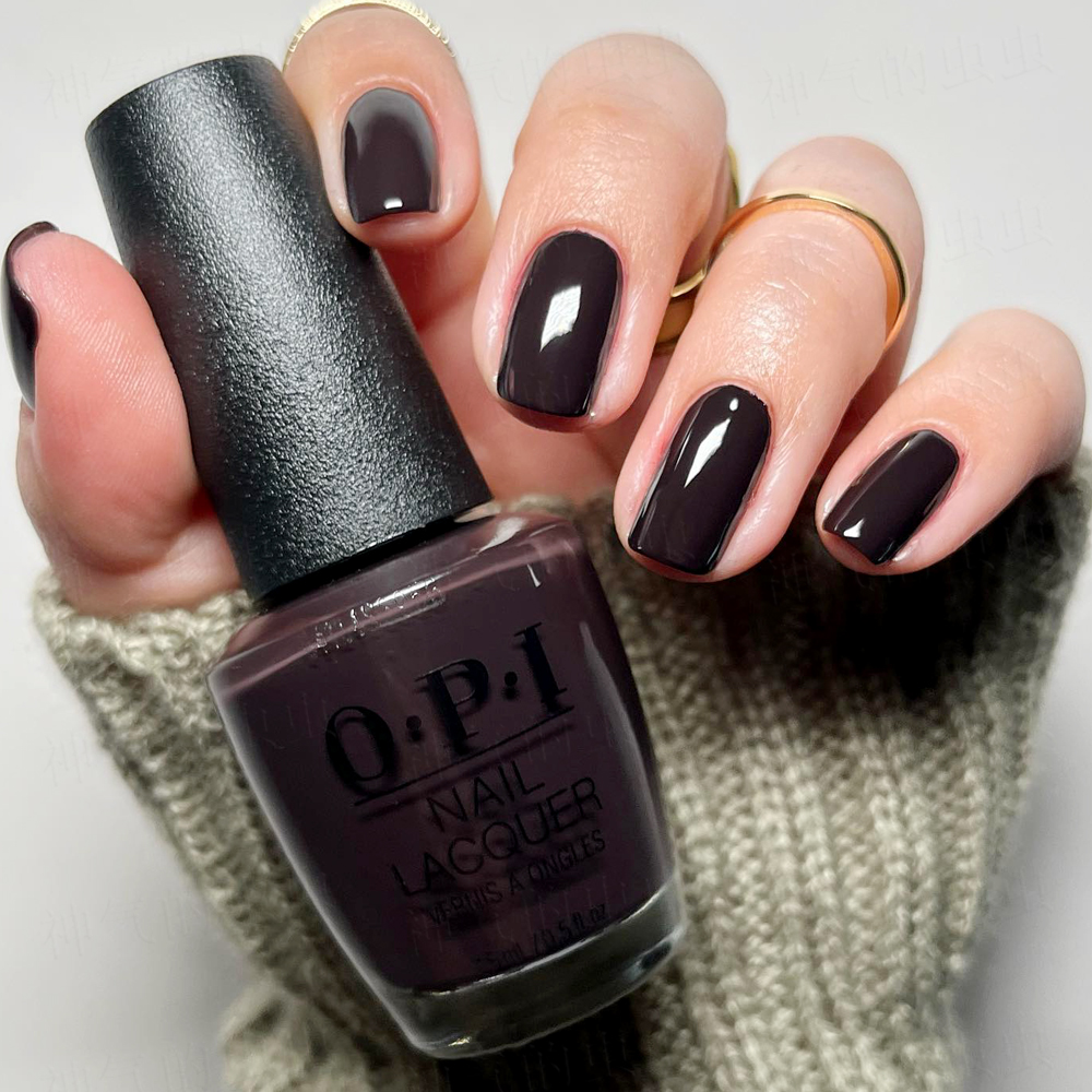 美国OPI指甲油网红显白黑巧克力棕褐色W61免烤持久防水不可剥美甲