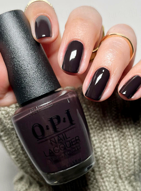 美国OPI指甲油网红显白黑巧克力棕褐色W61免烤持久防水不可剥美甲