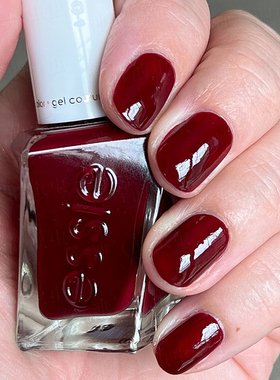 美国essie微光疗指甲油360牛血红spiked with style酒红显白持久