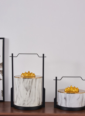 新中式大理石收纳盒工艺品家居客厅卧室收纳装饰盒送礼品礼物摆件