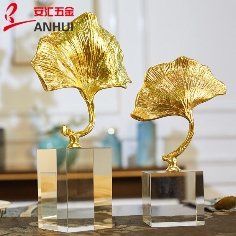 新中式水晶铜银杏摆件创意家居家用客厅装饰玄关装饰品工艺品摆设,家居饰品,桌面摆件,淘宝优惠券,粉丝福利购,淘宝优惠卷