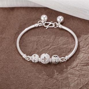 Bracelet Cross Bell Light Silver Womens Sterling