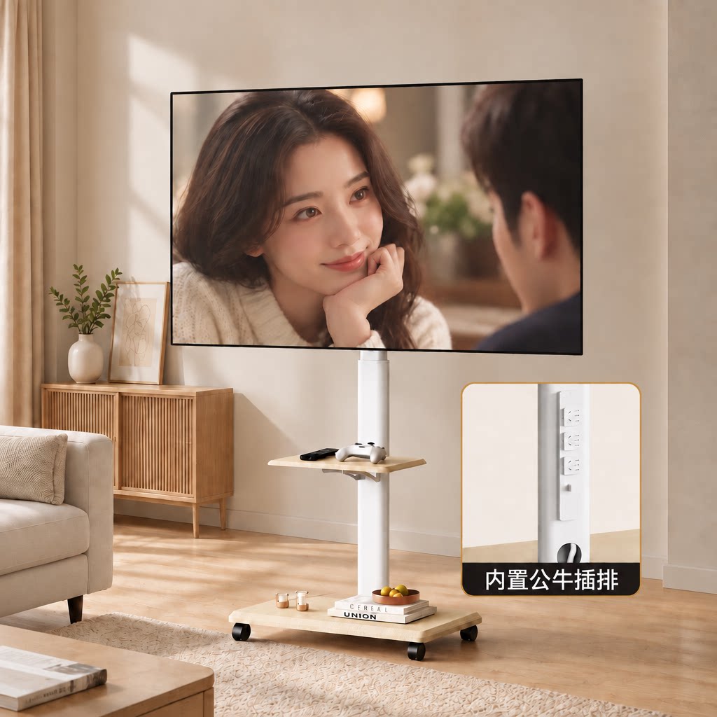 通用电视落地支架立式移动推车艺术挂架适用小米海信创维55/65寸
